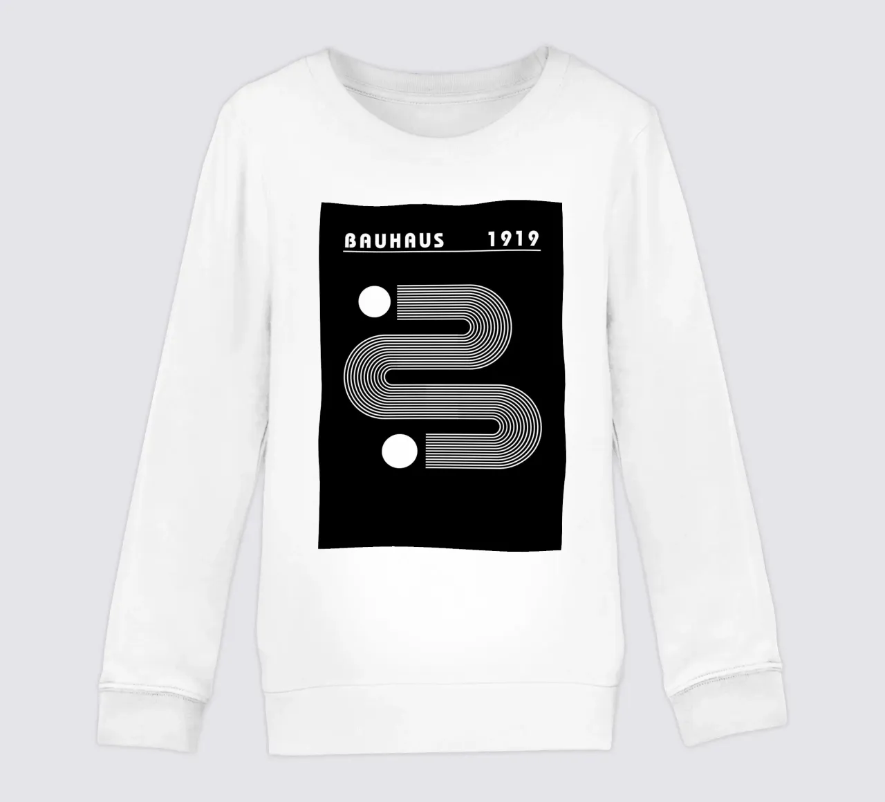 Bauhaus Geometric Circles B&W Abstract 1919 kids sweatshirt by NorwesClub