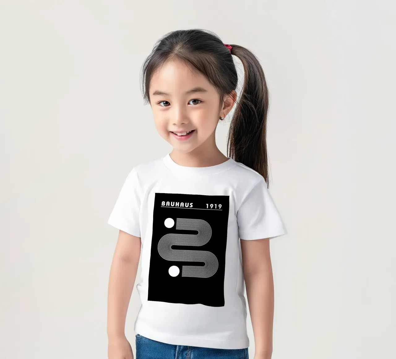 Bauhaus Geometric Circles B&W Abstract 1919 kids t-shirt by NorwesClub