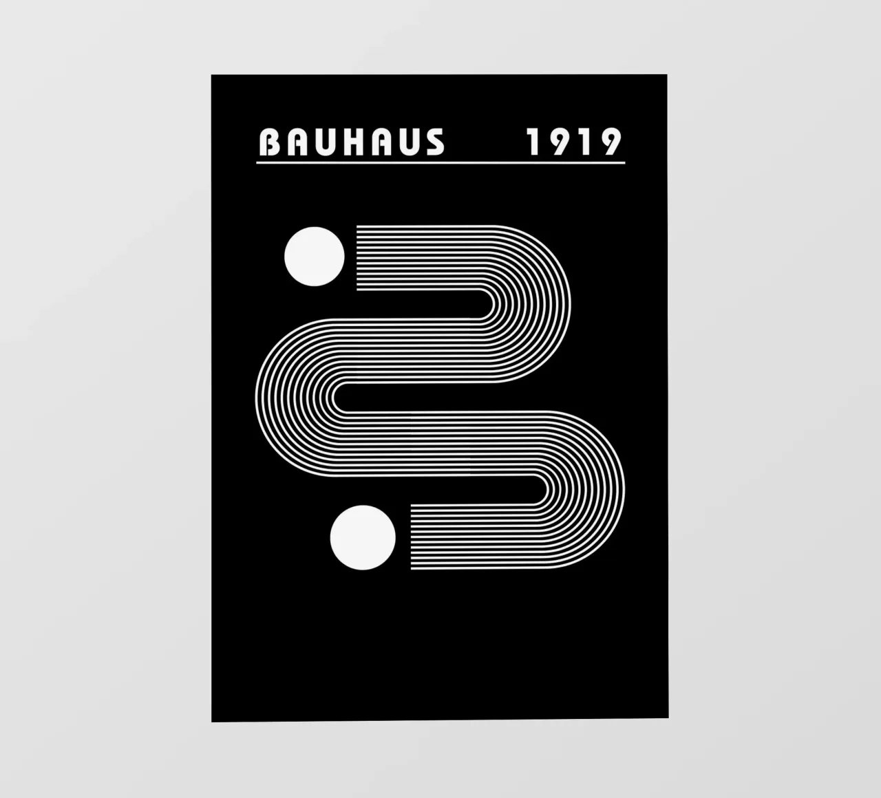 Bauhaus Cerchi geometrici B&N Astratto 1919 pellicola backlit da NorwesClub