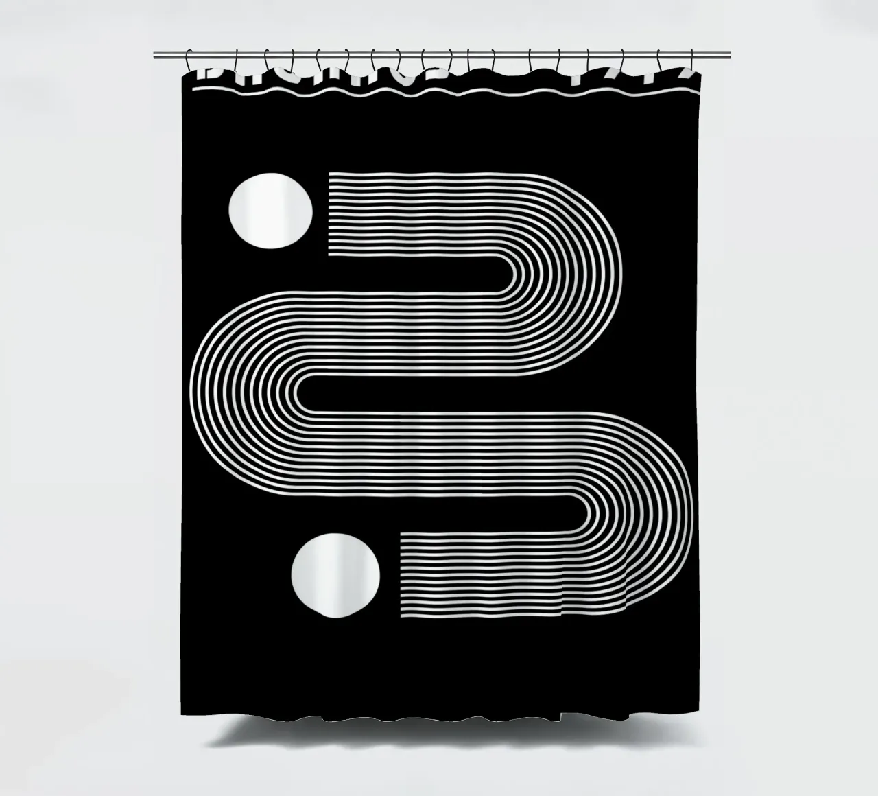 Bauhaus Geometric Circles B&W Abstract 1919 shower curtain by NorwesClub