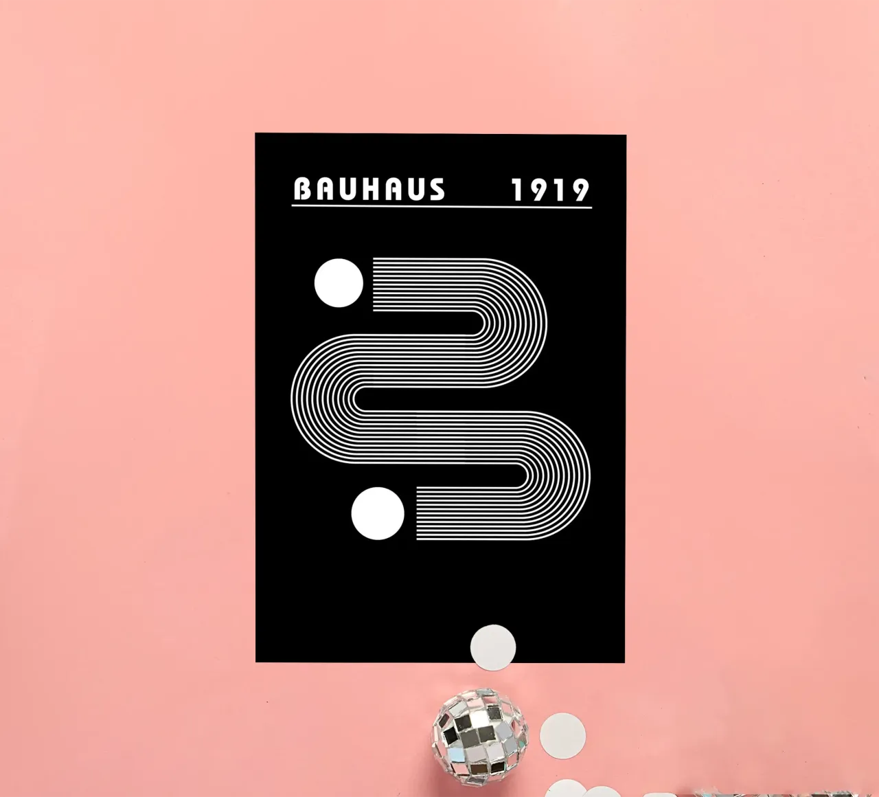 Bauhaus Geometric Circles B&W Abstract 1919 sticker by NorwesClub