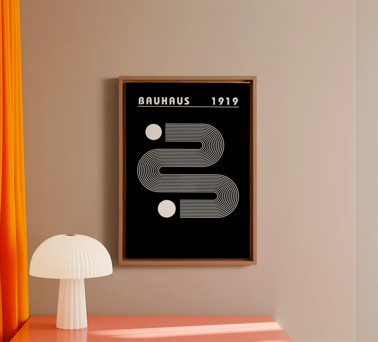 Bauhaus Geometric Circles B&W Abstract 1919 canvas by NorwesClub