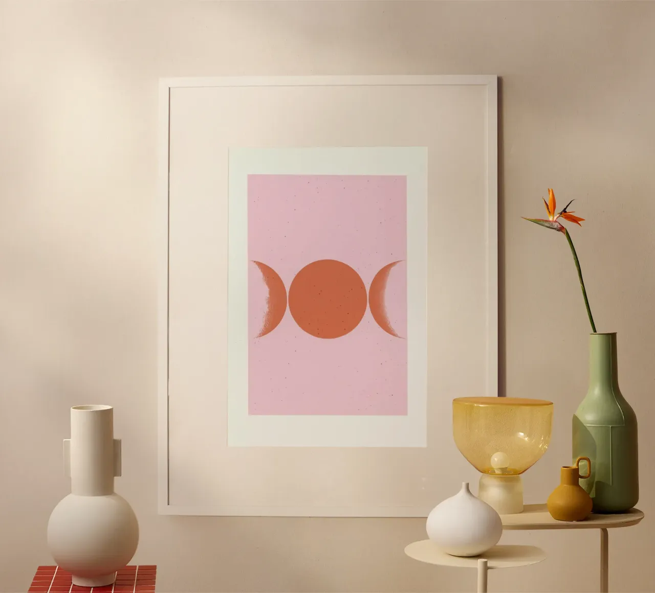 Orange Moon poster con telaio in legno da daylight design studio