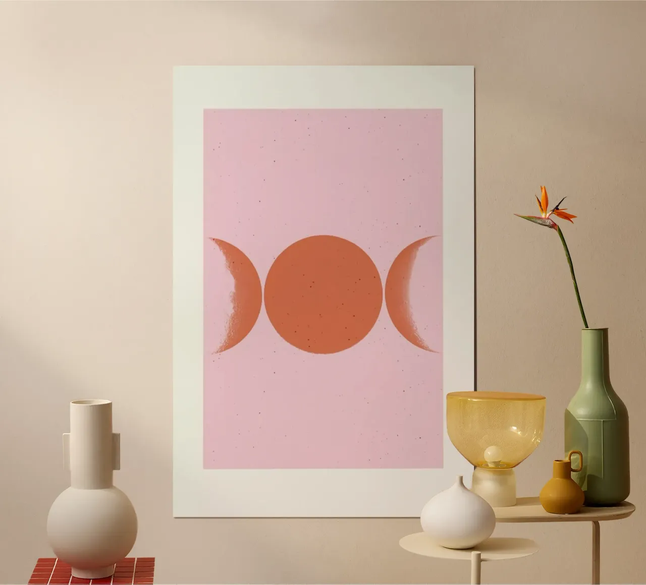 Orange Moon poster con telaio in legno da daylight design studio