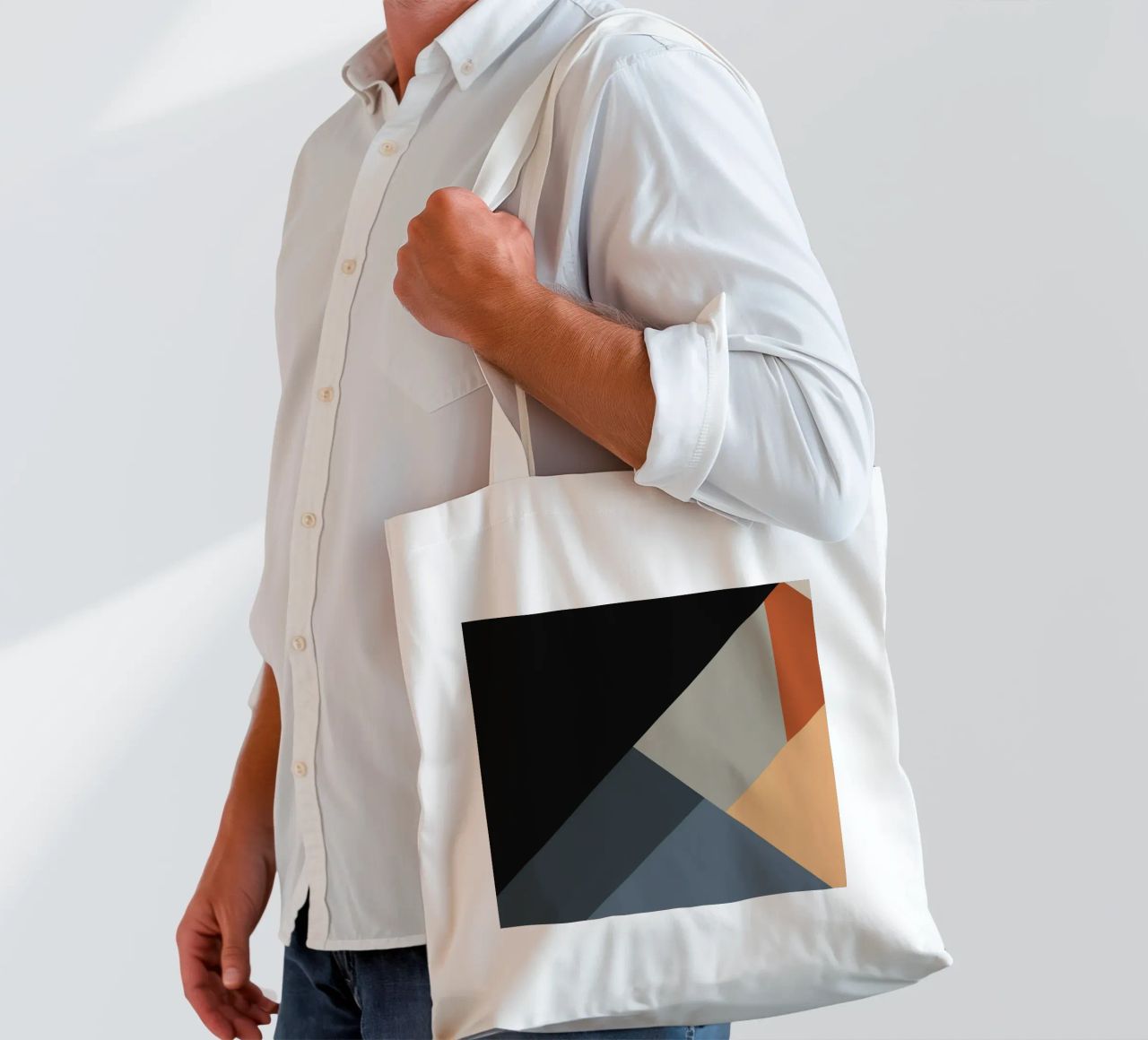 Minimal Muted color geometrical nordic art 06 #1 borsa in juta da Little Dean