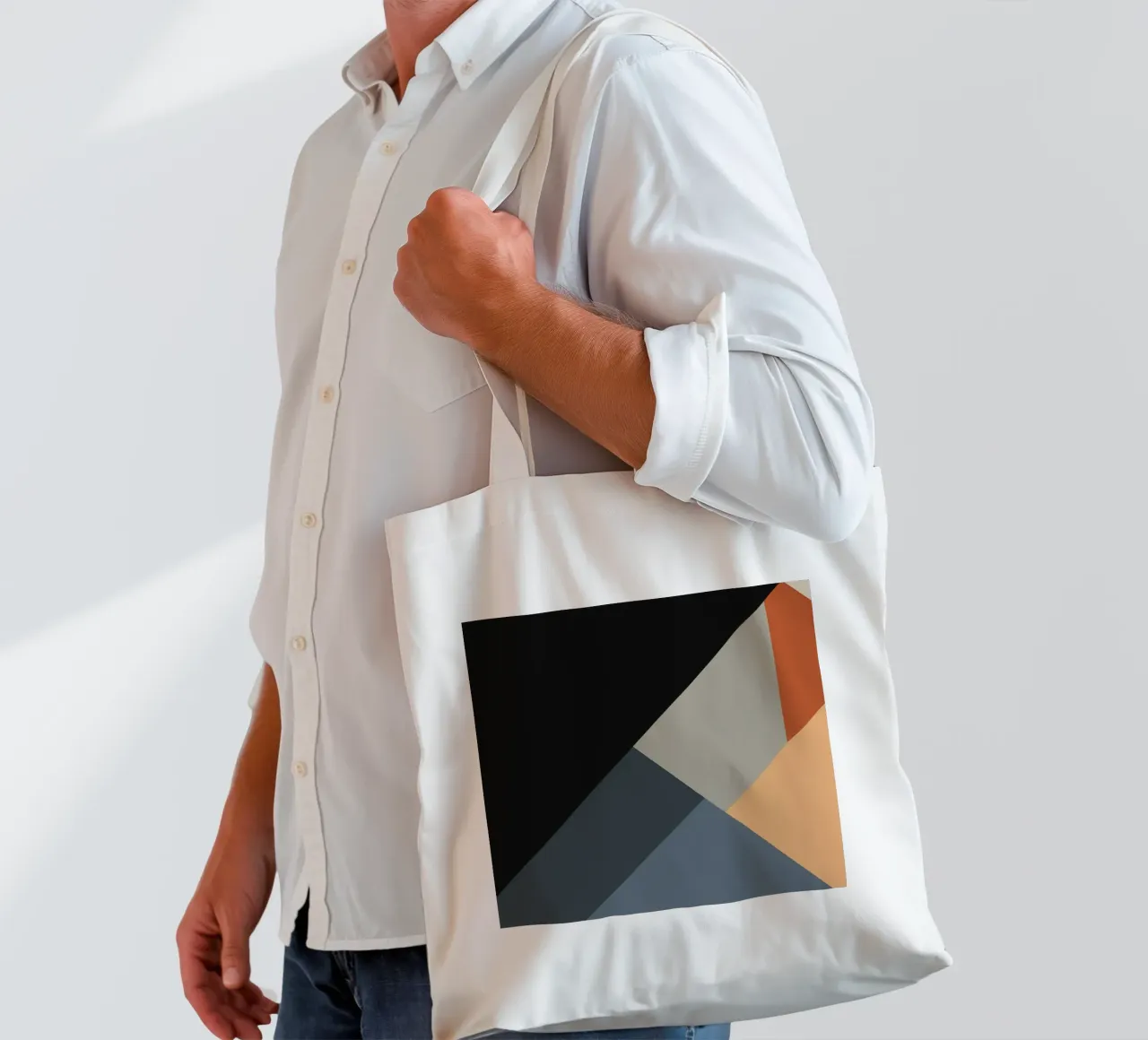 Minimal Muted color geometrical nordic art 06 #1 borsa in juta da Little Dean