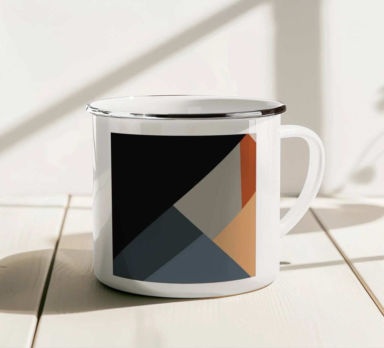 Minimal Muted color geometrical nordic art 06 #1 tazza in smalto da Little Dean