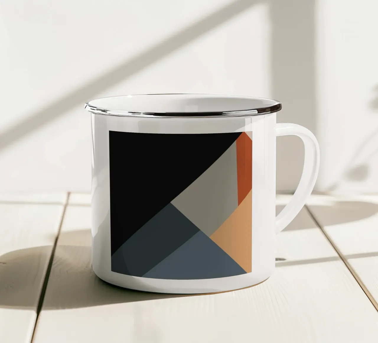 Minimal Muted color geometrical nordic art 06 #1 mug en émail de Little Dean