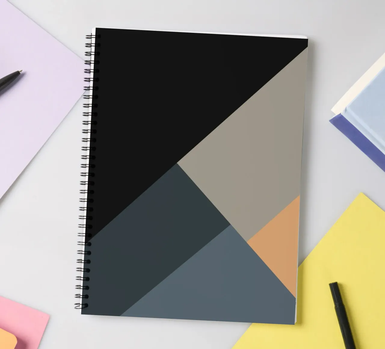Minimal Muted color geometrical nordic art 06 #1 diario ad anelli da Little Dean