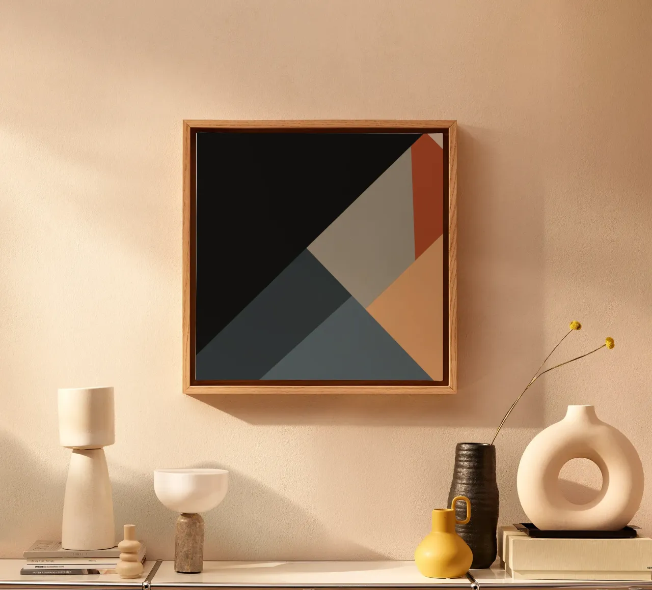 Minimal Muted color geometrical nordic art 06 #1 tela con Cornice a cassetta da Little Dean