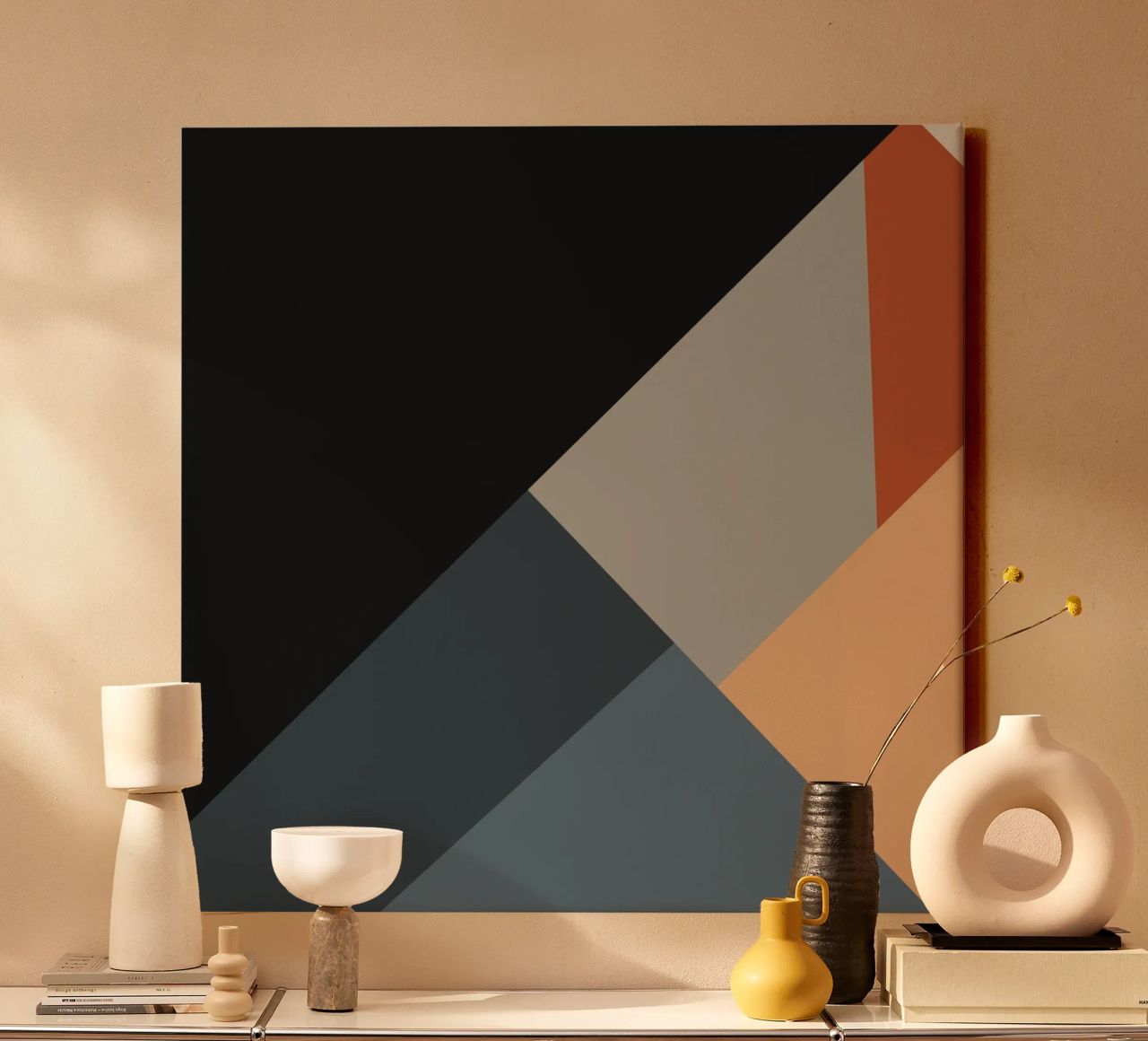 Minimal Muted color geometrical nordic art 06 #1 tela da Little Dean