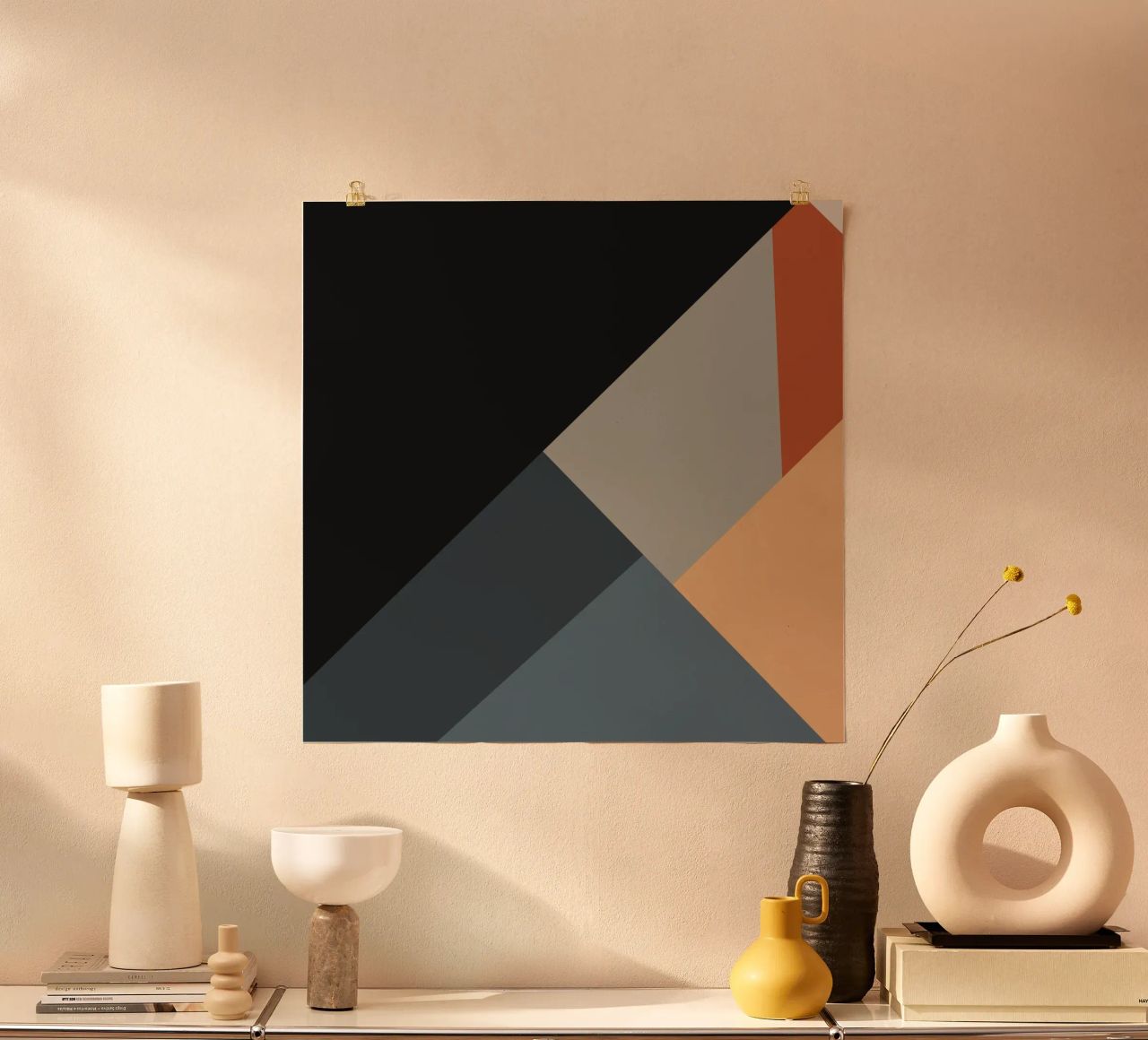 Minimal Muted color geometrical nordic art 06 #1 carta hahnemühle da Little Dean