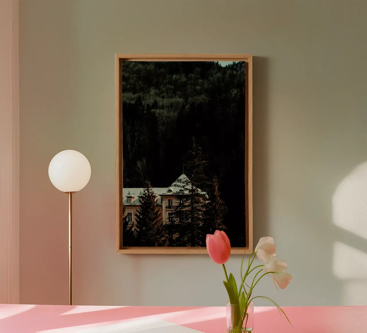 Idyllic House In The Woods II canvas met Baklijst van Sebastian Hilgetag