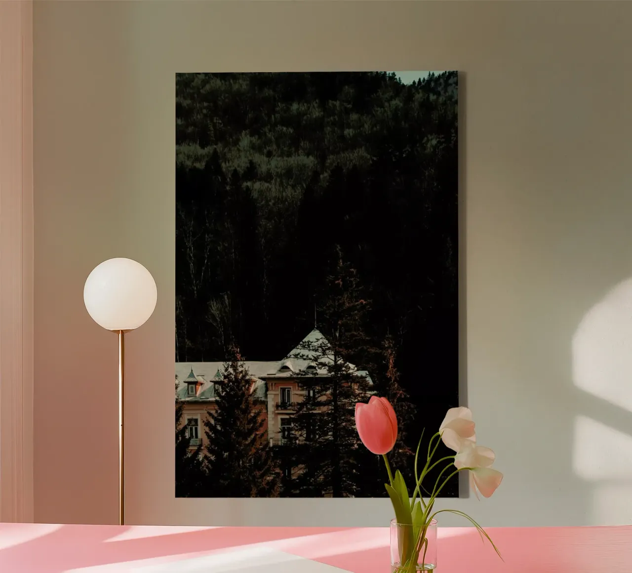 Idyllic House In The Woods II canvas met Baklijst van Sebastian Hilgetag