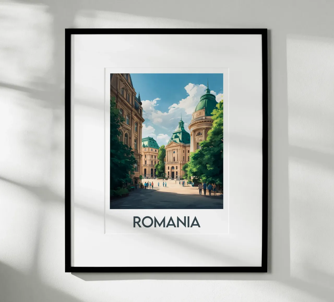 Affiche Roumanie poster con telaio in legno da Frame the World
