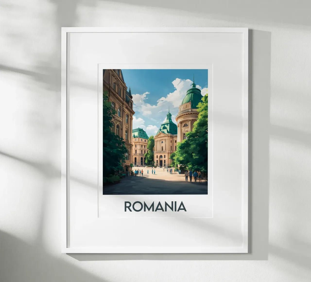 Affiche Roumanie poster con telaio in legno da Frame the World