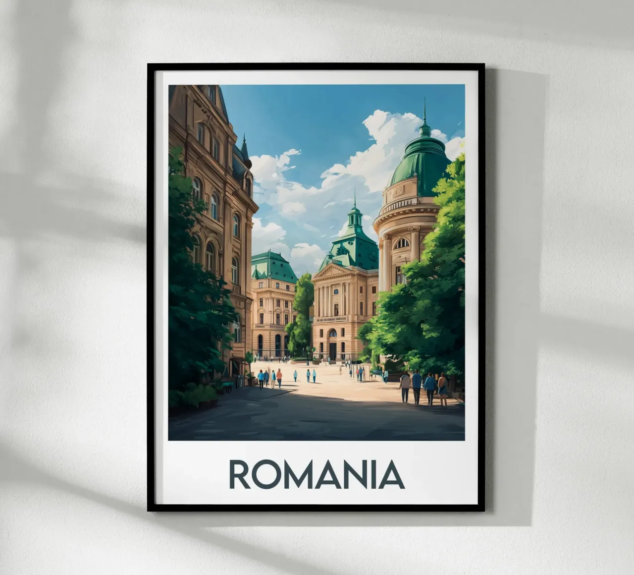 Affiche Roumanie poster con telaio in legno da Frame the World