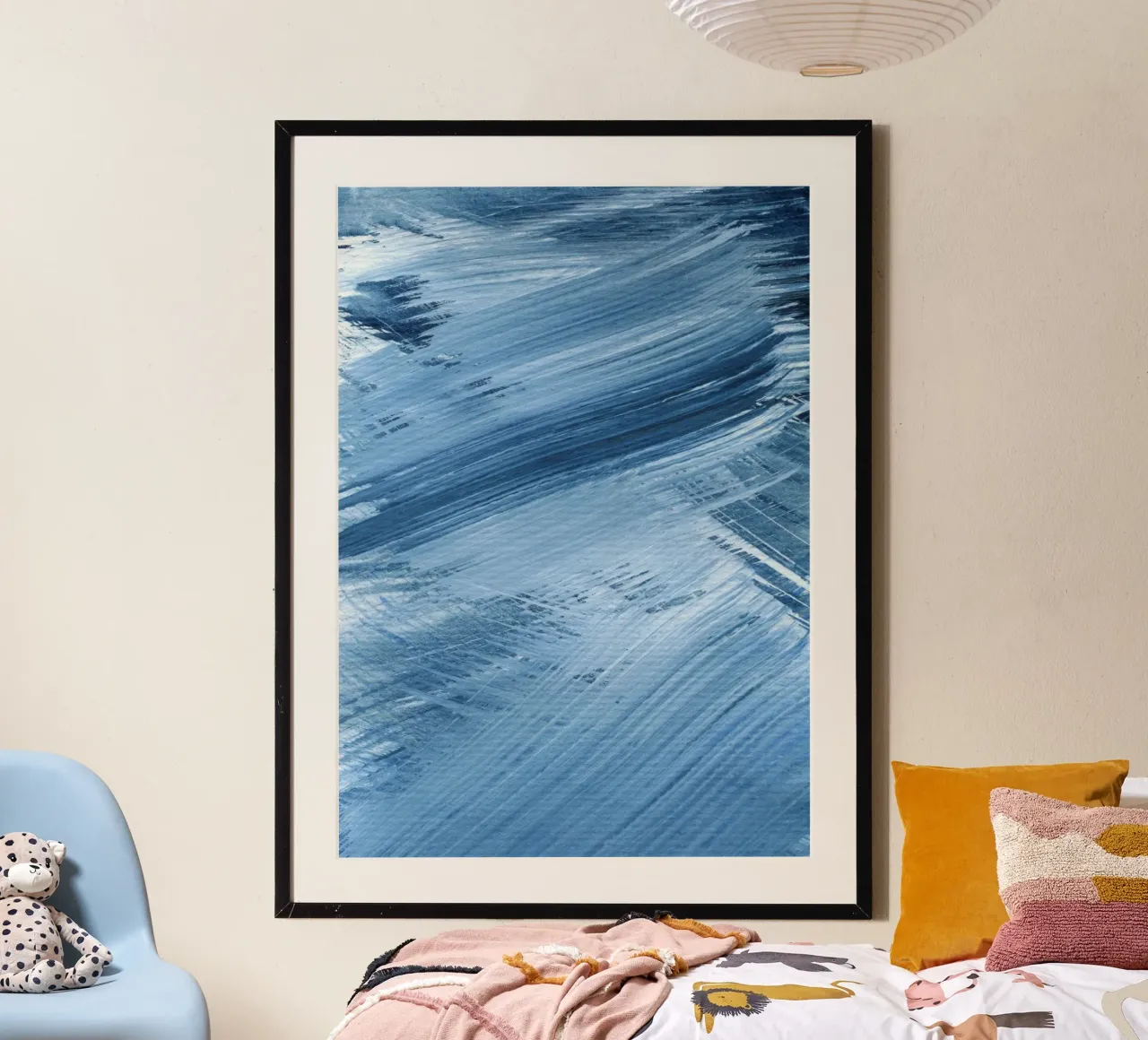 Textures | Blue Streaks poster con telaio in plastica da sabidussi
