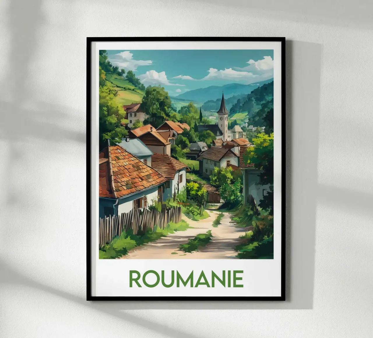Affiche Roumanie poster con telaio in plastica da Frame the World
