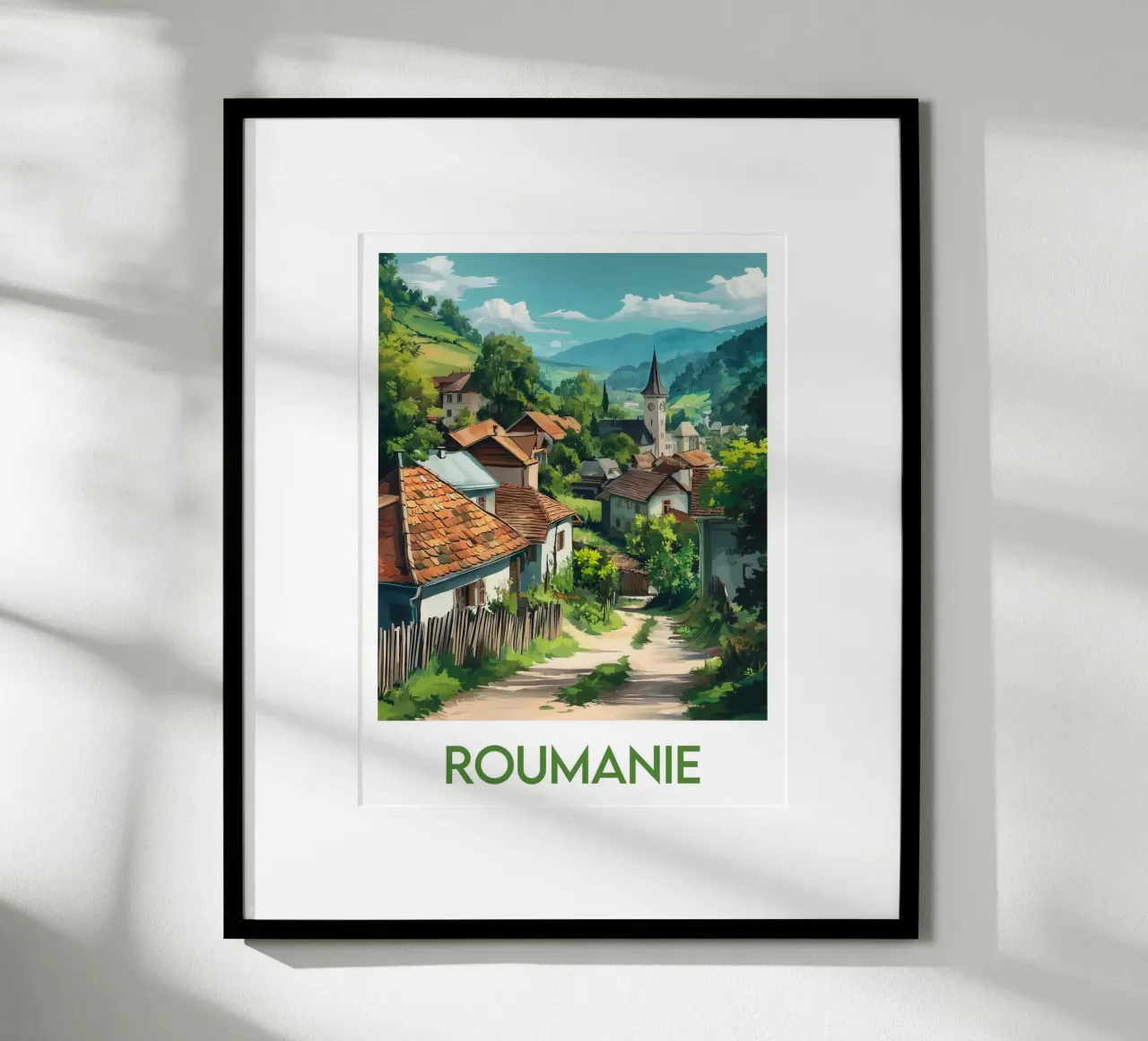 Affiche Roumanie poster con telaio in plastica da Frame the World