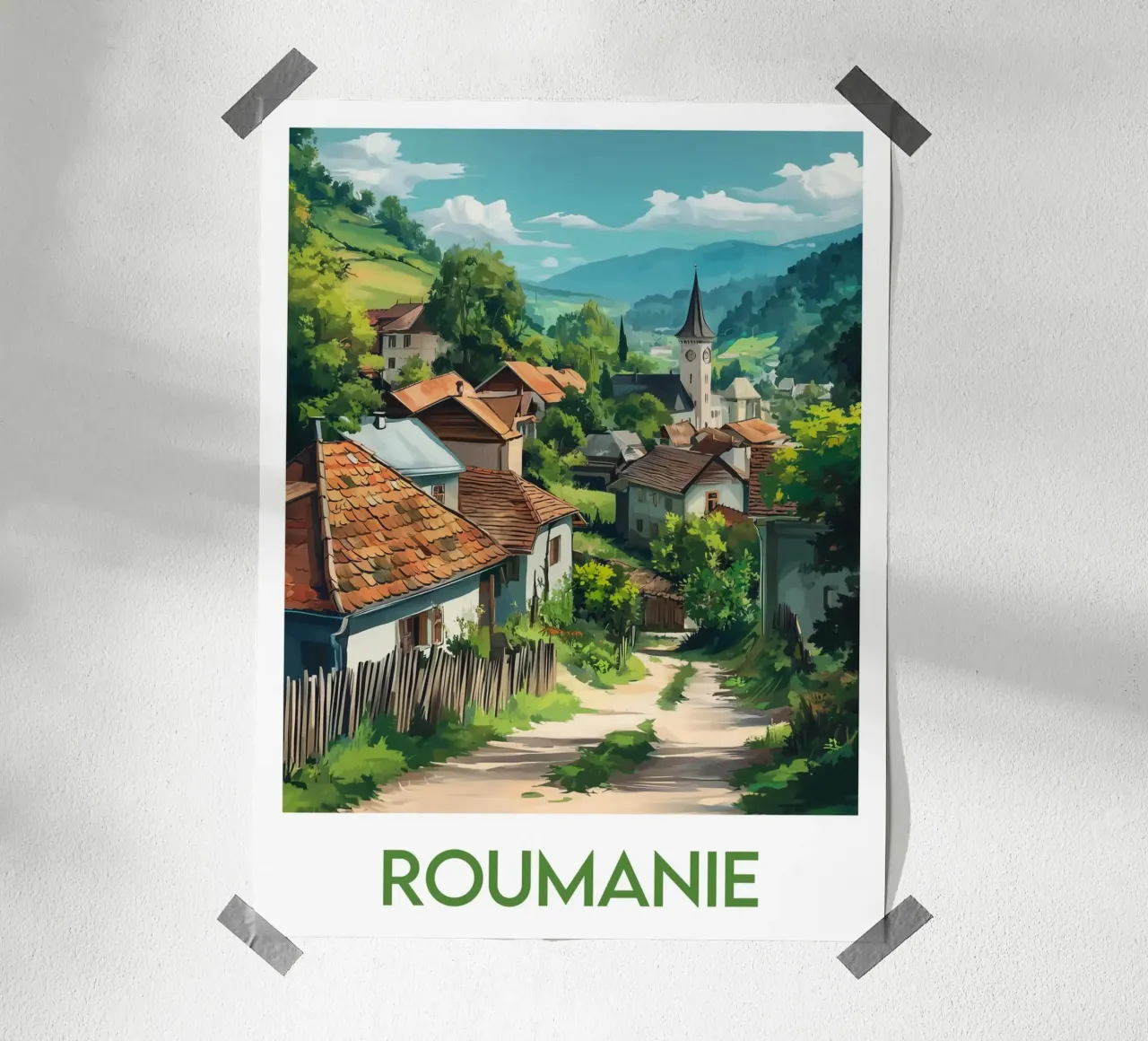 Affiche Roumanie poster con telaio in plastica da Frame the World