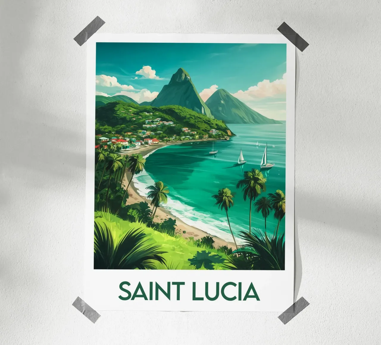 Affiche Saint Lucia carta hahnemühle da Frame the World