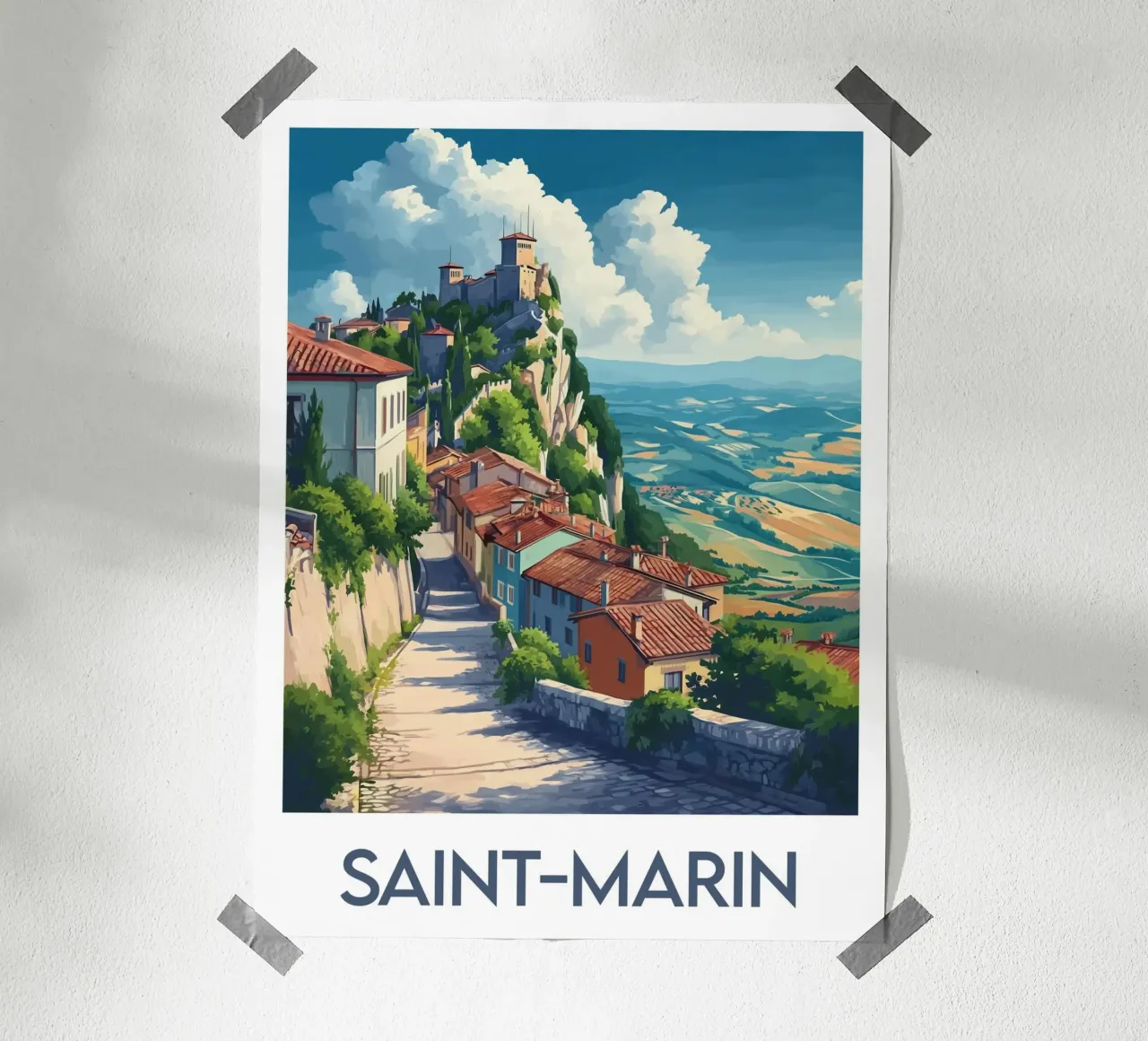 Affiche Saint-Marin poster avec cadre en aluminium de Frame the World