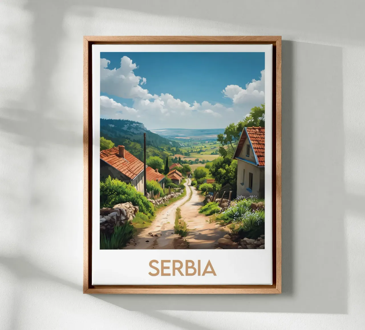 Affiche Serbie tela con Cornice a cassetta da Frame the World