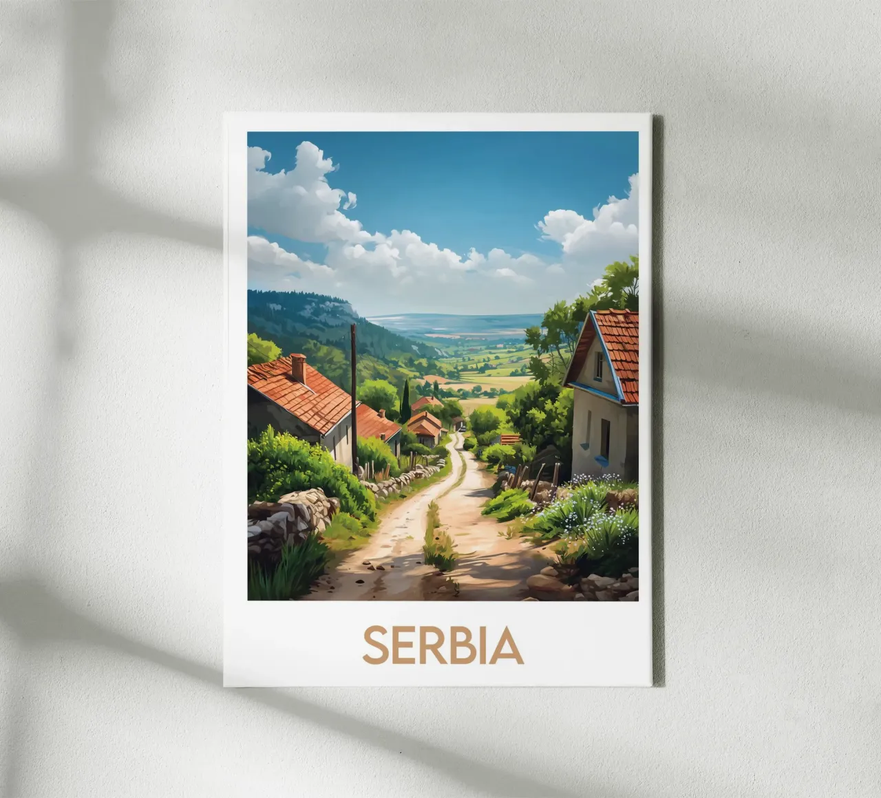Affiche Serbie tela con Cornice a cassetta da Frame the World