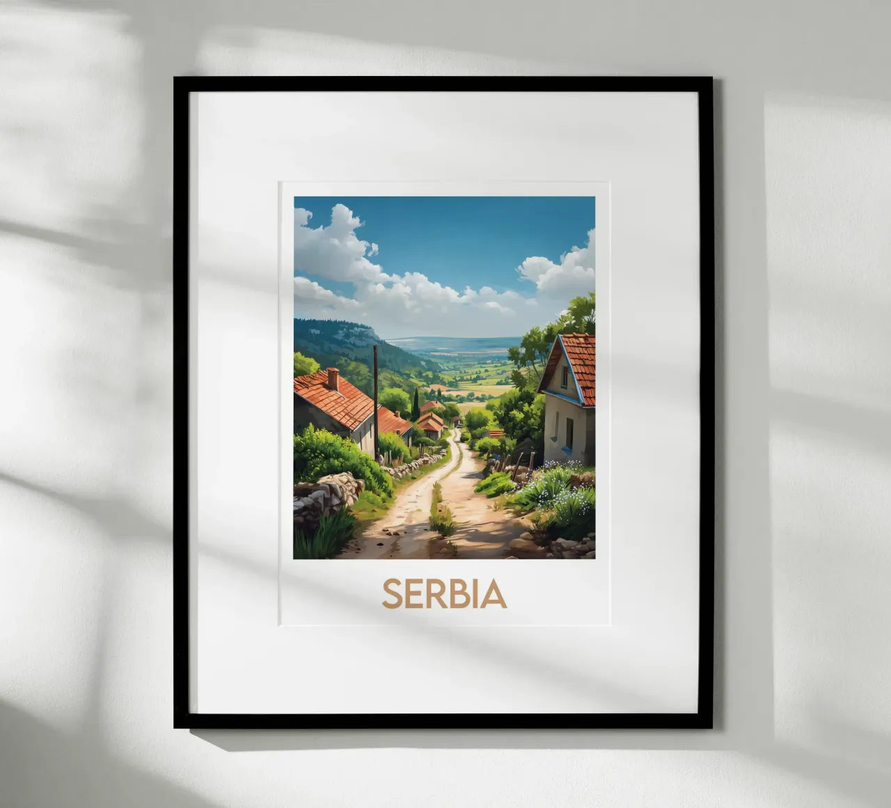 Affiche Serbie poster con telaio in plastica da Frame the World