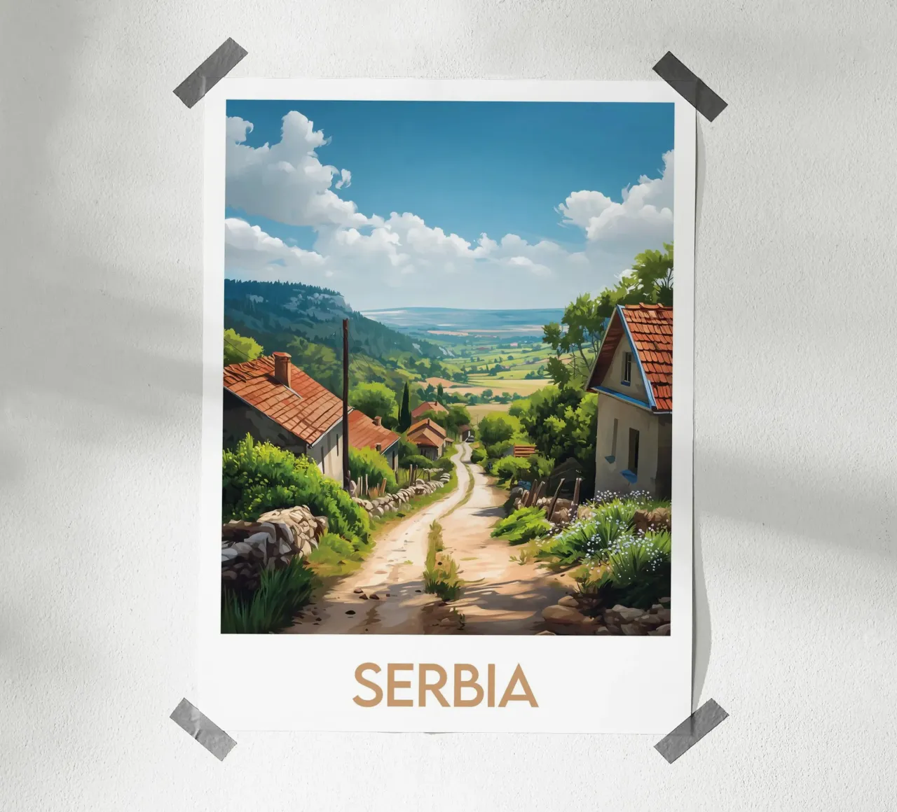 Affiche Serbie poster con telaio in plastica da Frame the World