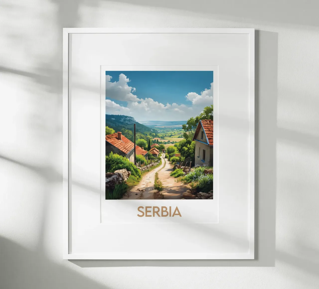 Affiche Serbie poster con telaio in plastica da Frame the World