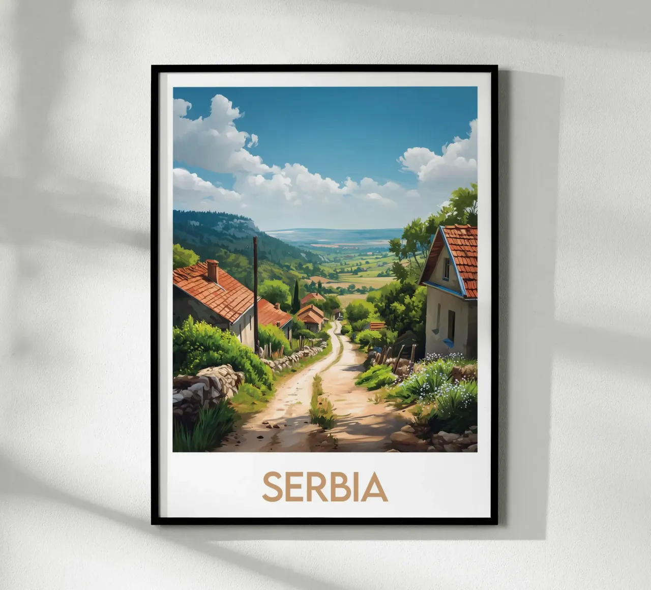 Affiche Serbie poster con telaio in plastica da Frame the World