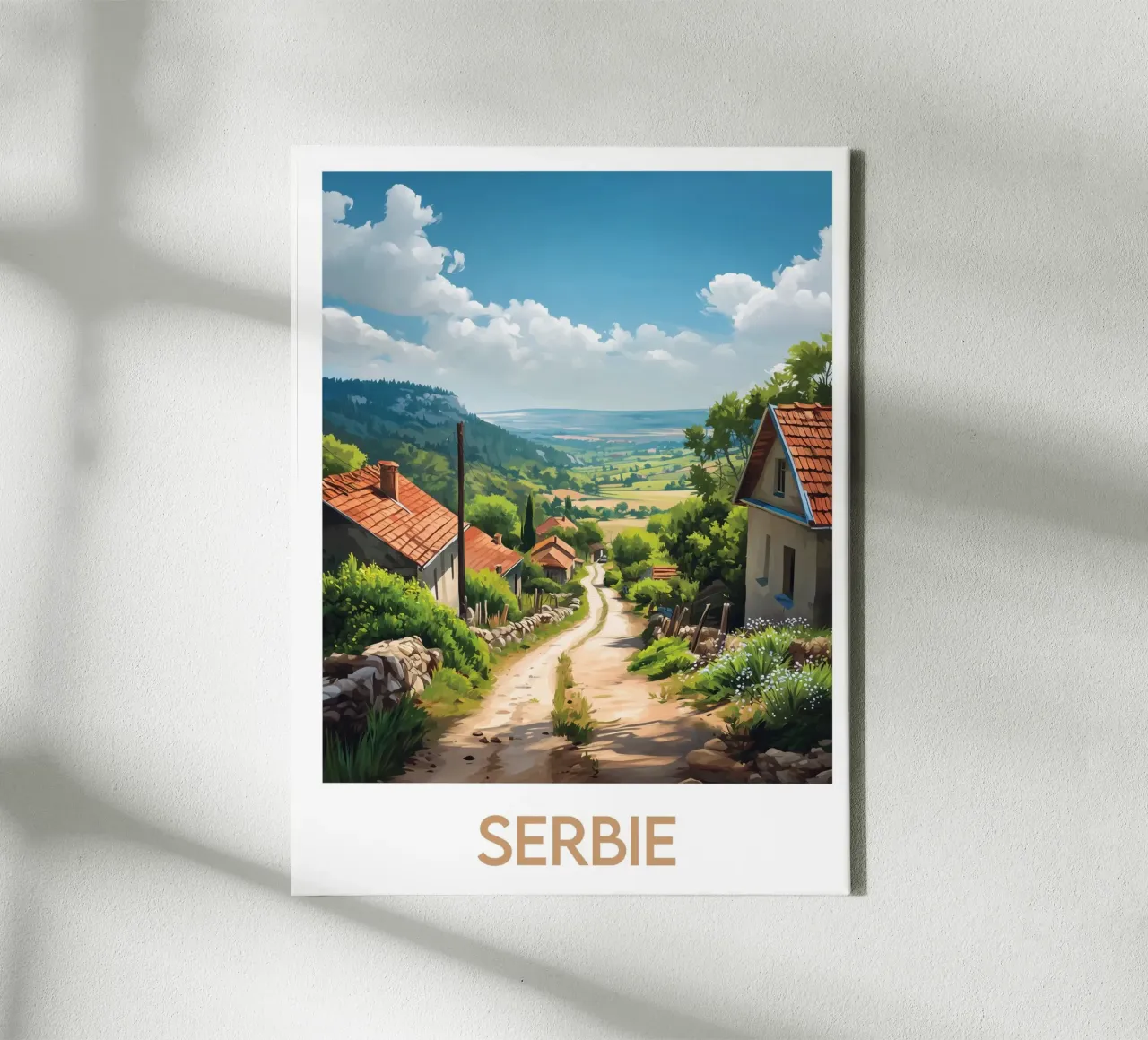 Affiche Serbie tela con Cornice a cassetta da Frame the World