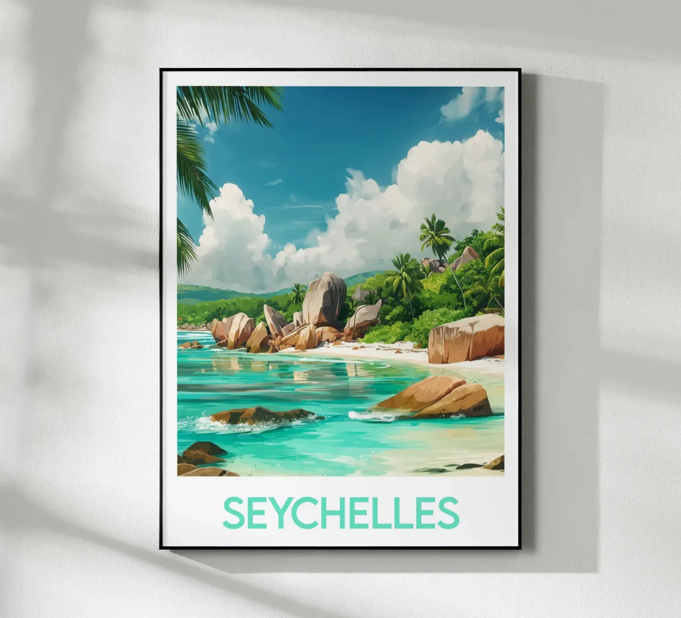 Poster delle Seychelles plexiglass da Frame the World