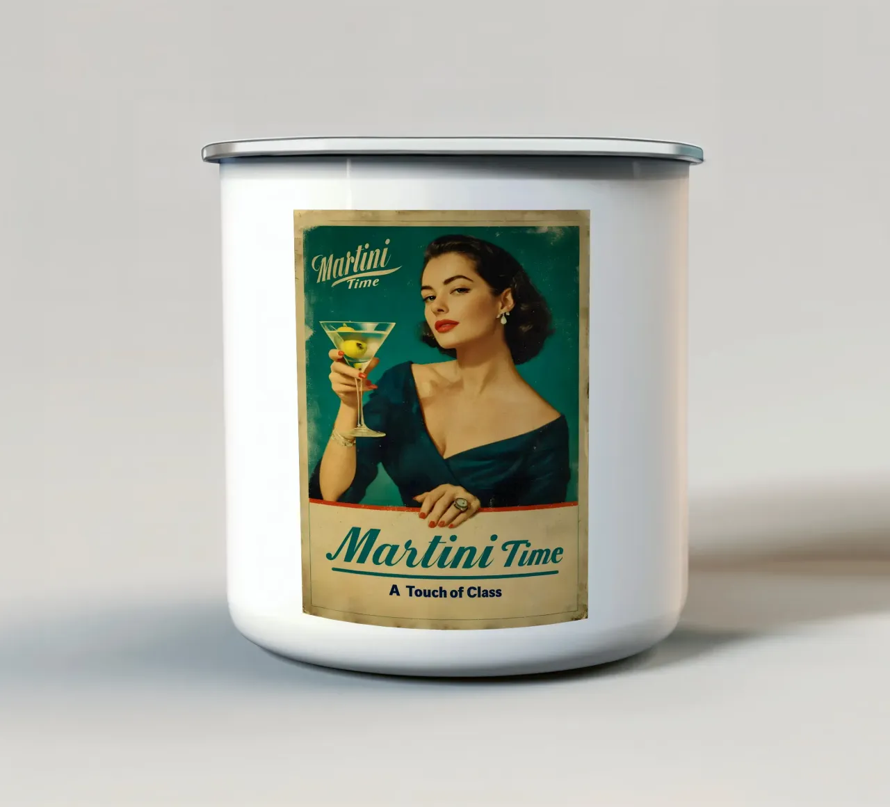 Martini Time tazza in smalto da M-Ulrich-Digital Art