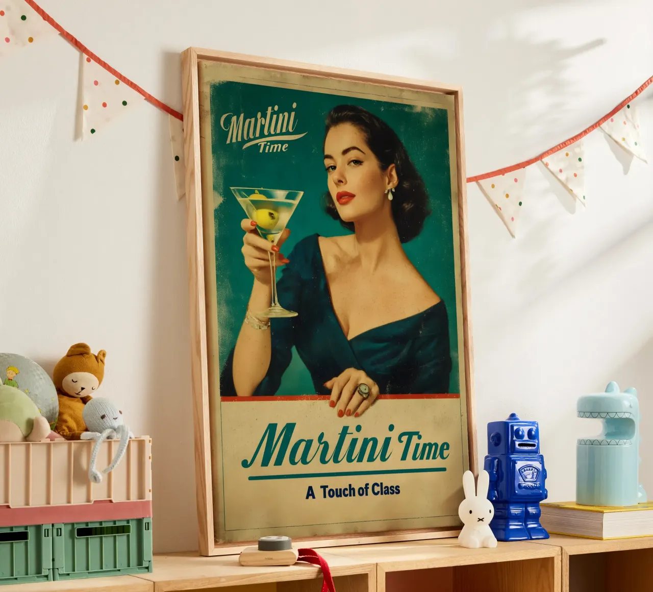 Martini Time tela con Cornice a cassetta da M-Ulrich-Digital Art