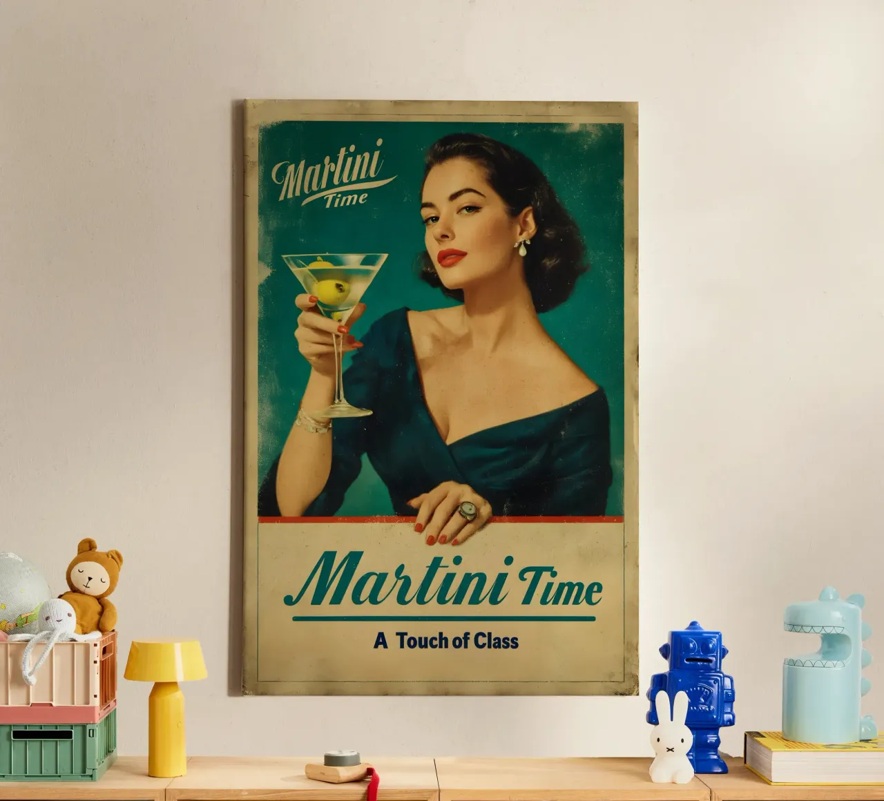 Martini Time tela con Cornice a cassetta da M-Ulrich-Digital Art