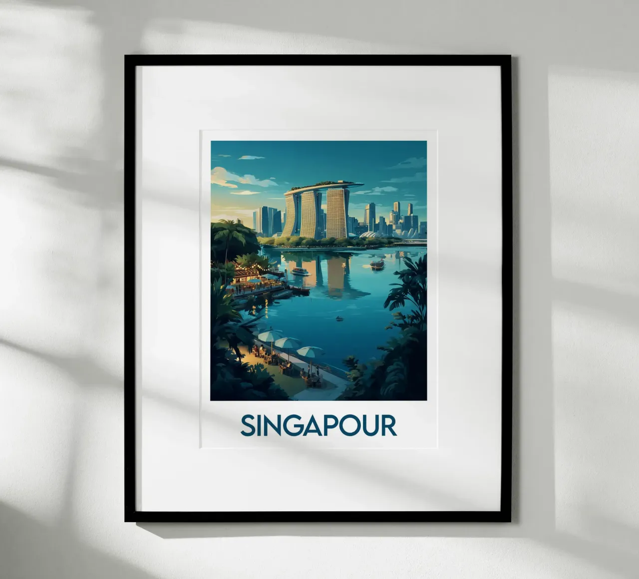 Manifesto di Singapore poster con telaio in alluminio da Frame the World