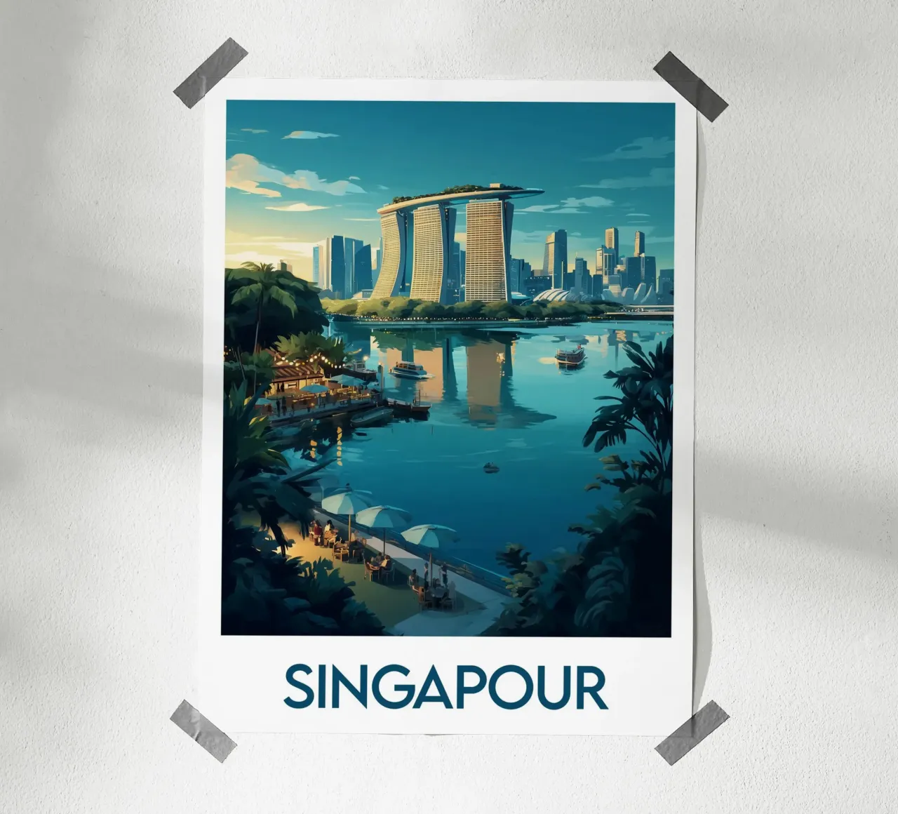 Manifesto di Singapore poster con telaio in alluminio da Frame the World