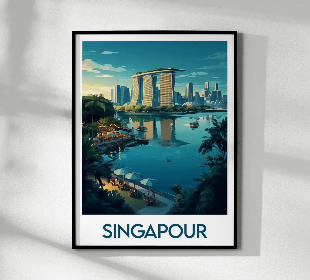 Manifesto di Singapore poster con telaio in alluminio da Frame the World