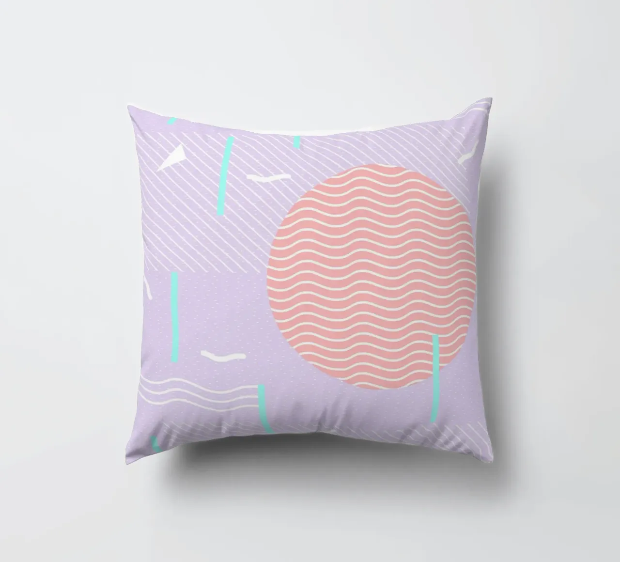 Memphis Summer Lavender Waves cojín de SilverPegasus
