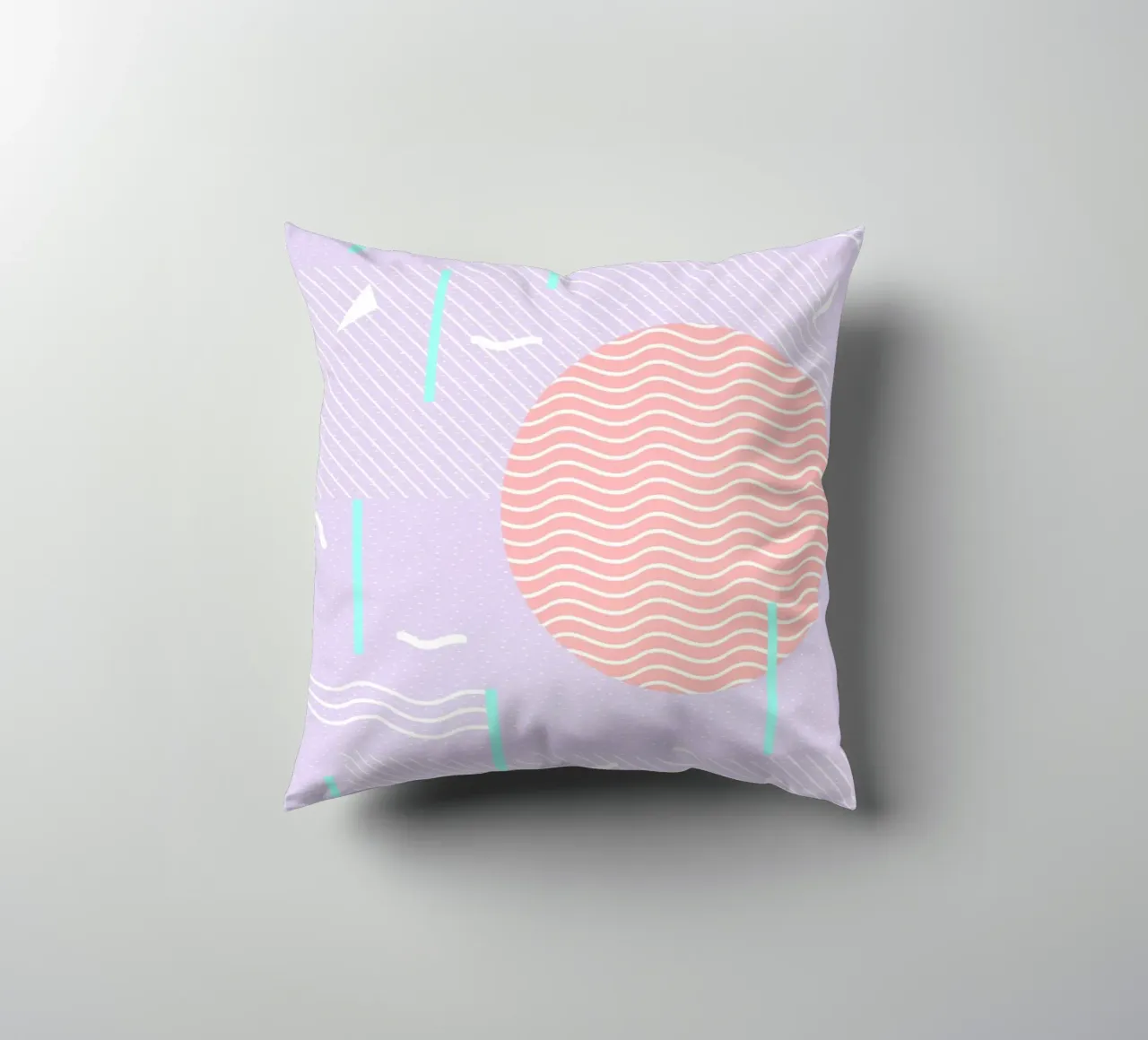 Memphis Summer Lavender Waves cojín de SilverPegasus