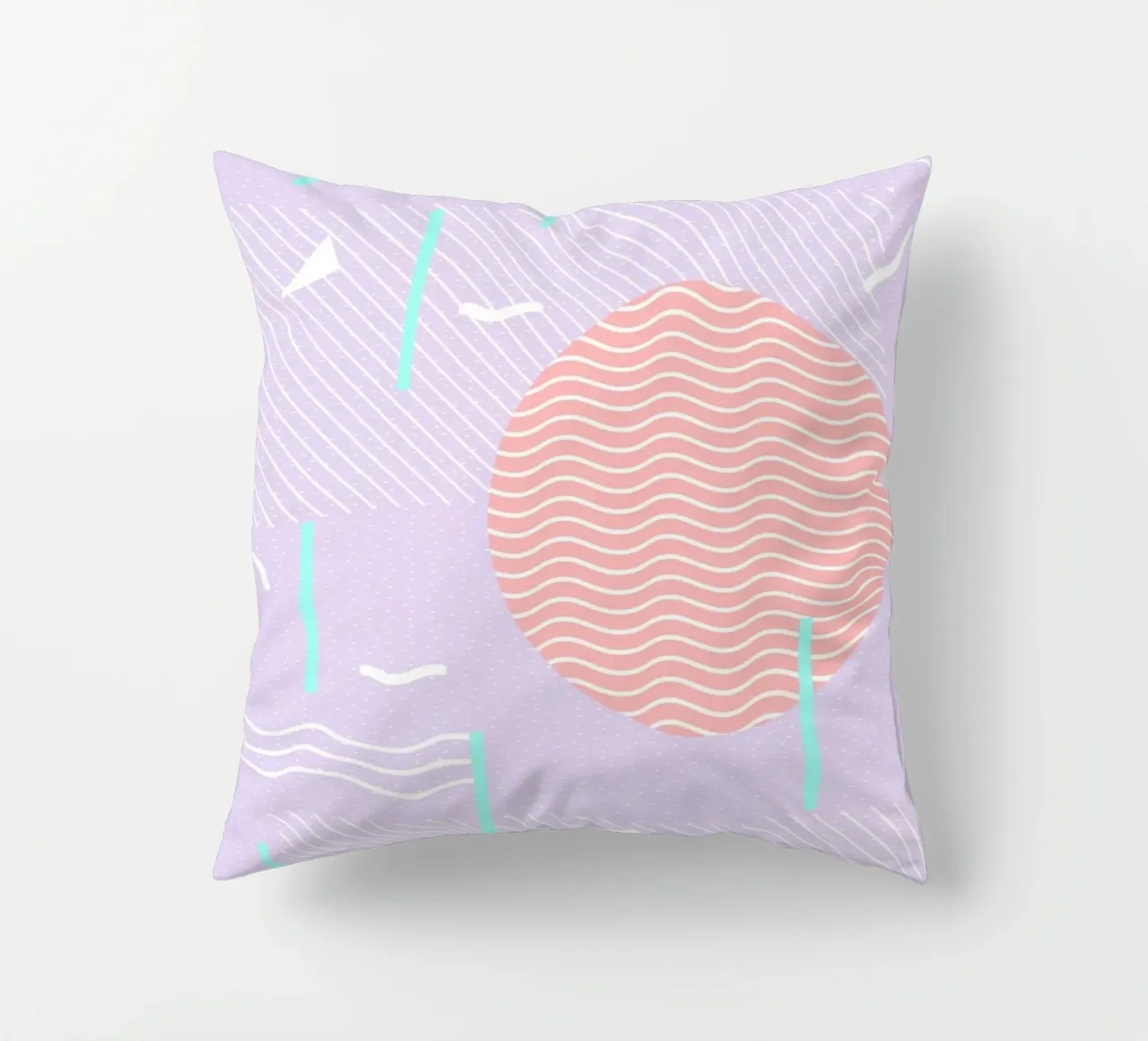 Memphis Summer Lavender Waves cojín de SilverPegasus