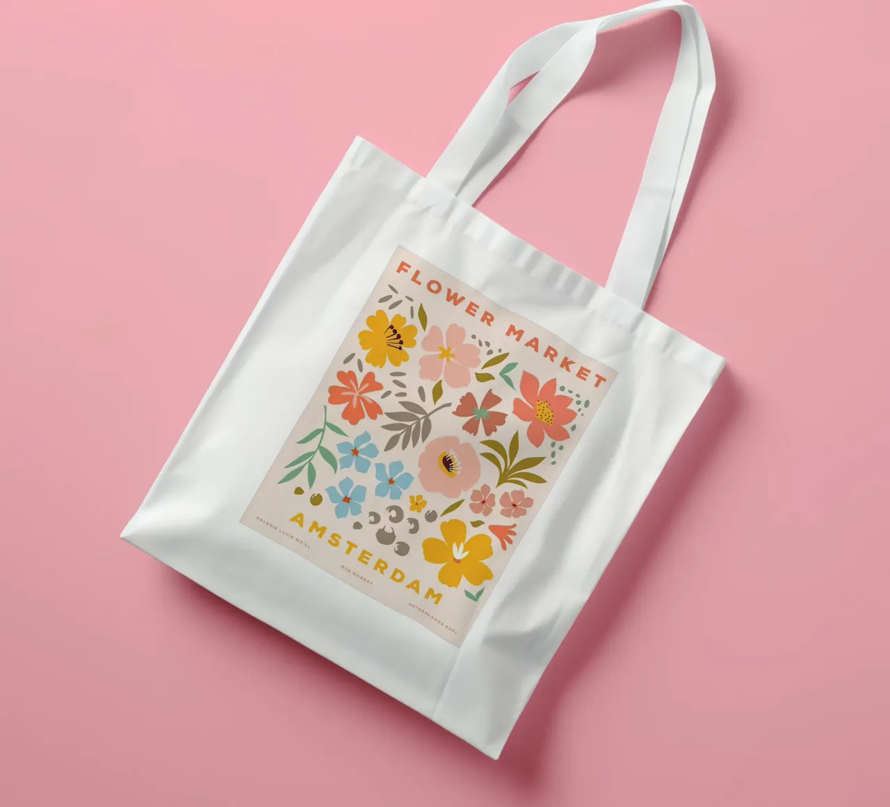 Mercato dei fiori di Amsterdam borsa in juta da Klia M_Art