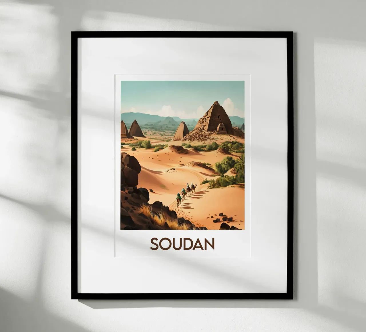 Soudan affiche poster avec cadre en aluminium de Frame the World