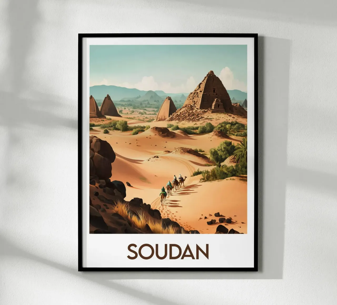 Soudan affiche poster avec cadre en aluminium de Frame the World
