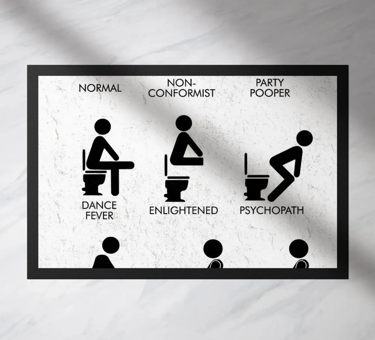 BATHROOM PERSONALITIES doormat by Dale Edward YoungJr