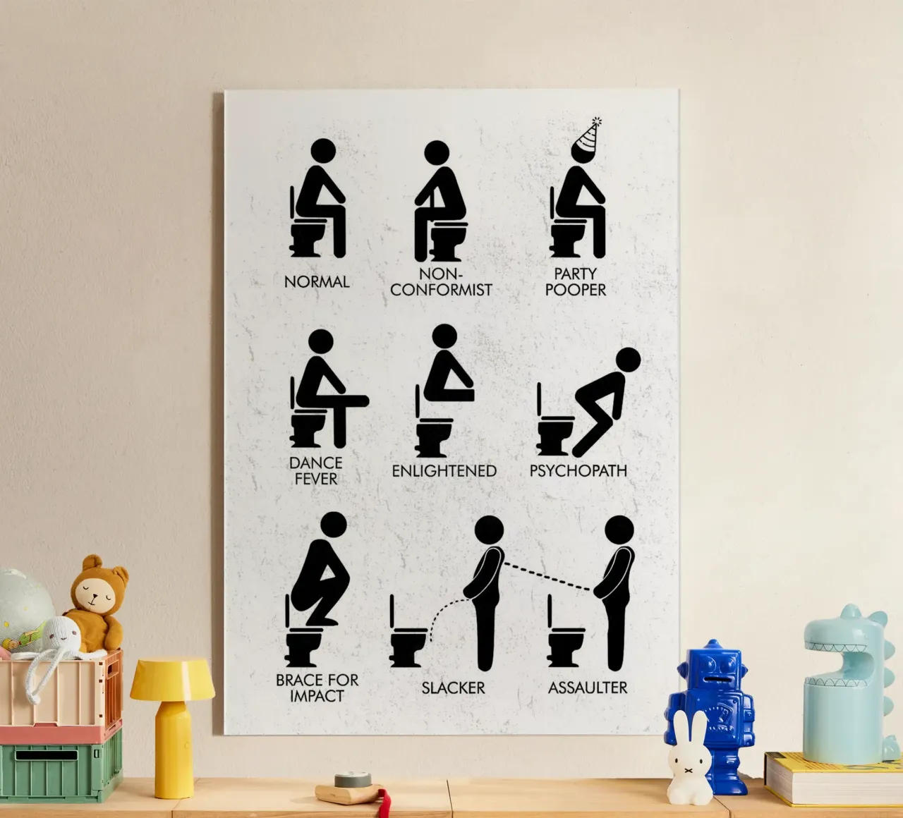 BATHROOM PERSONALITIES acrylic glass by Dale Edward YoungJr