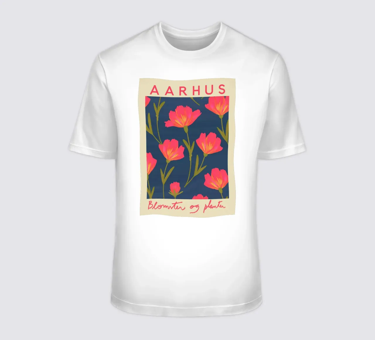 Mercato dei fiori di Aarhus t-shirt da Klia M_Art